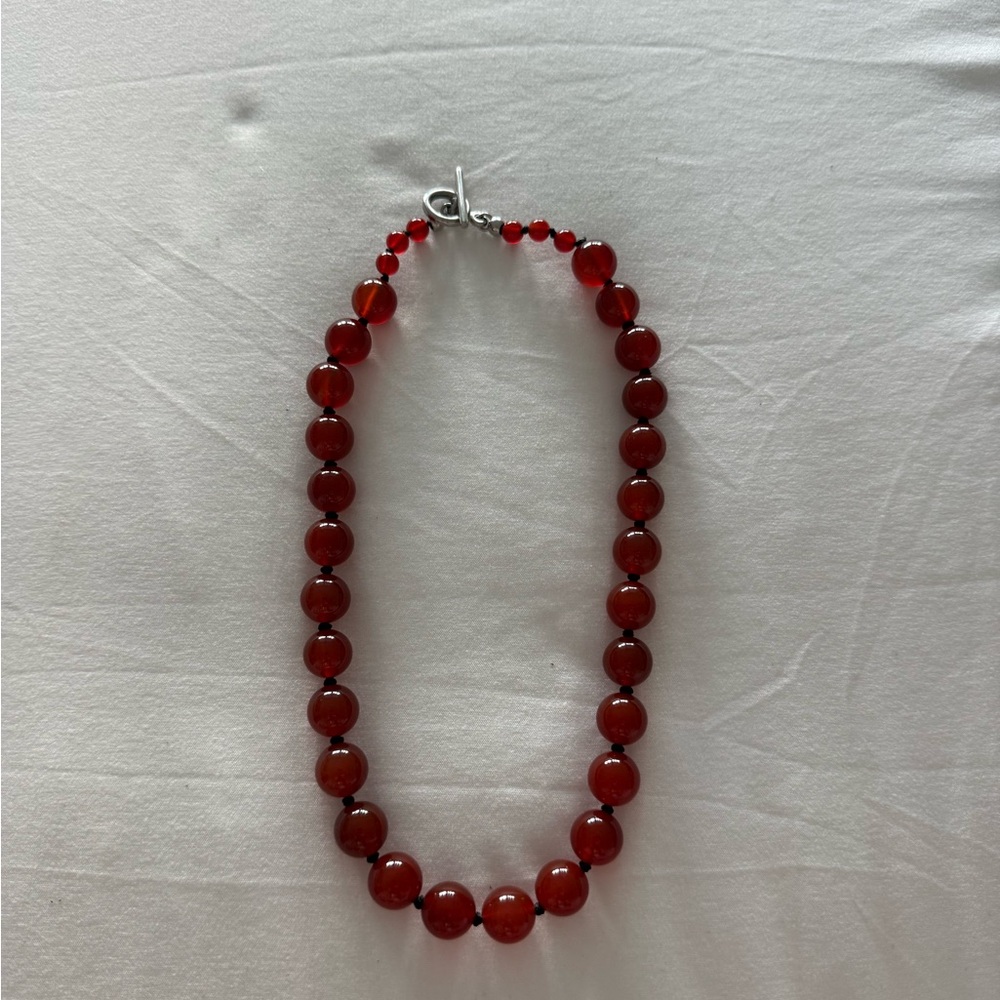 Elegant Red Beaded Necklace